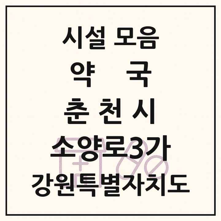 강원특별자치도 춘천시 소양로3가 약국 목록
